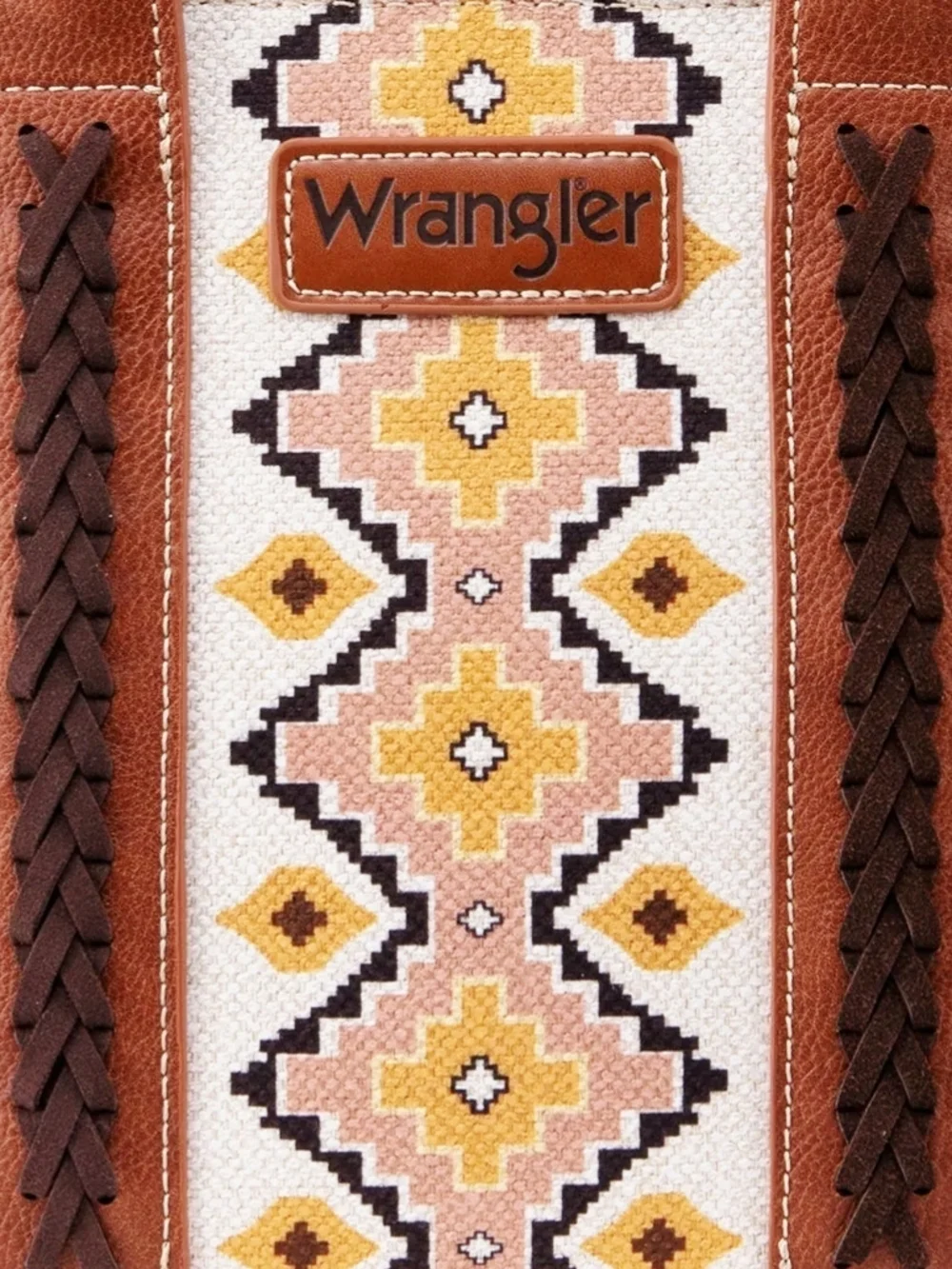 NEW Wrangler Southwestern Brown Crossbody Tote Bag & strap 46" Bag 10.5"x5x8.5 - Picture 8 of 8